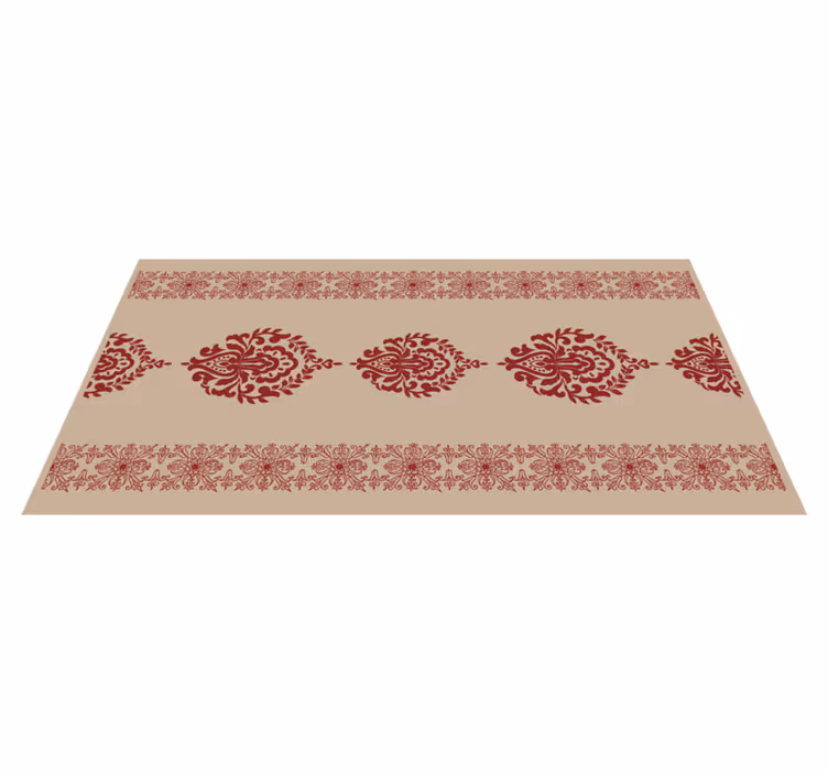 Decorative floral motif modern vinyl rug - TenStickers