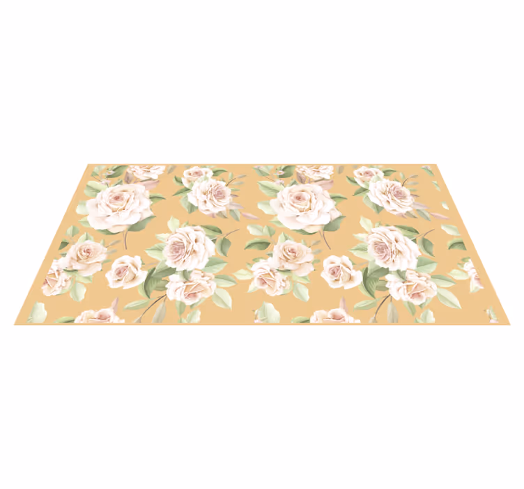 Gentle blossom grace flower vinyl rug - TenStickers