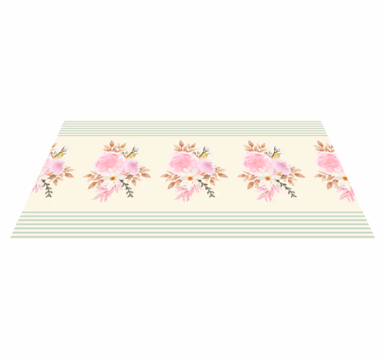 Soft Floral Arrangement bathroom vinyl rug - TenStickers