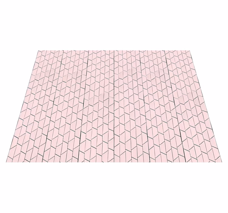 Pink geometric style tile vinyl rug - TenStickers