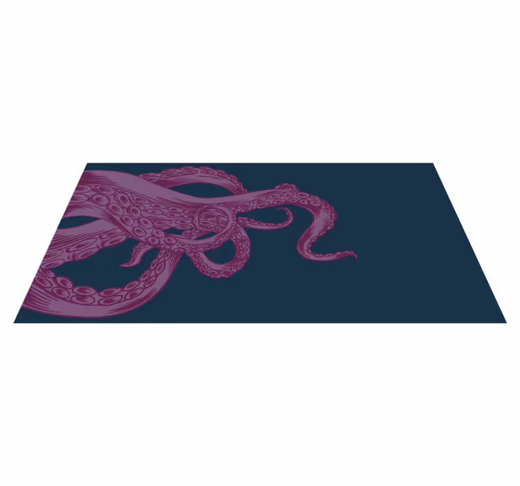 Purple octopus tentacle sea bedroom rug - TenStickers