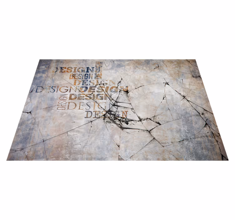 Splintered Rock Typography stone effect vinyl rug - TenStickers