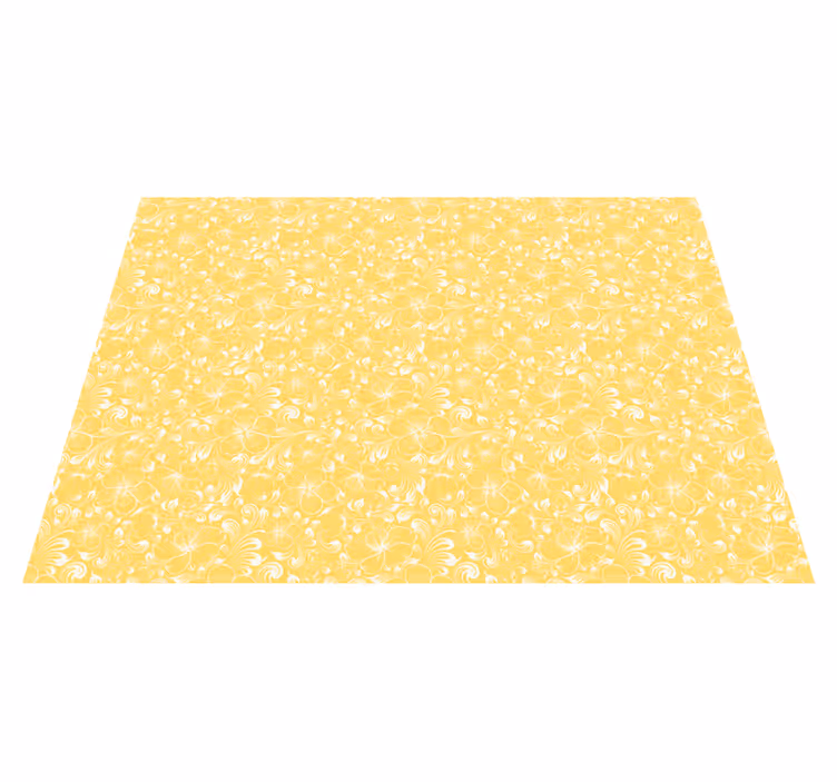 Yellow floral Grandmillenial style floral rug - TenStickers