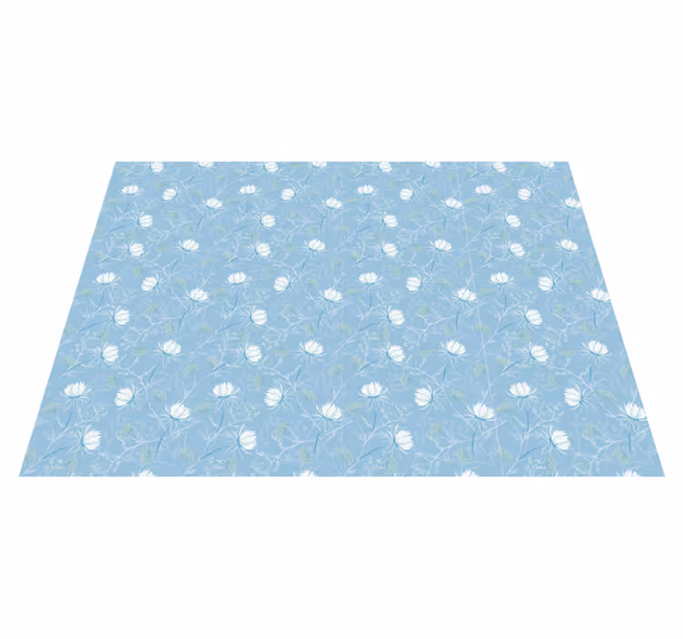 Botanical leaf motif floral vinyl rug - TenStickers