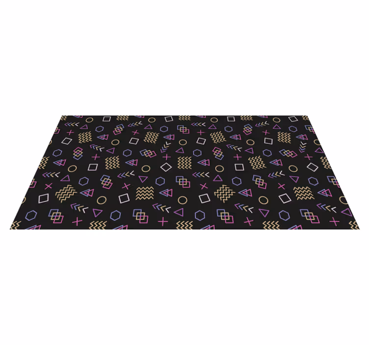 Colorful doodles 80s pattern vintage rug - TenStickers