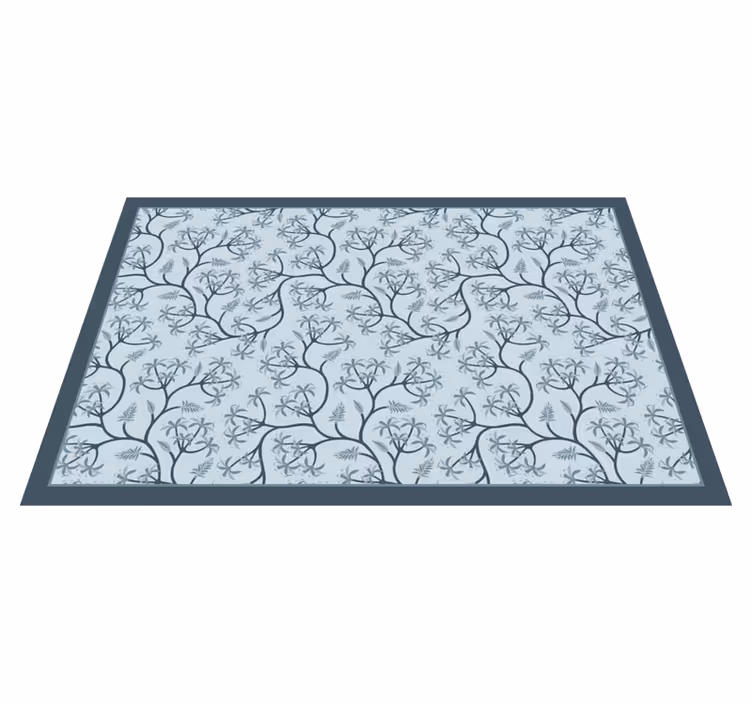 Botanical Silhouette Pattern flower vinyl rug - TenStickers