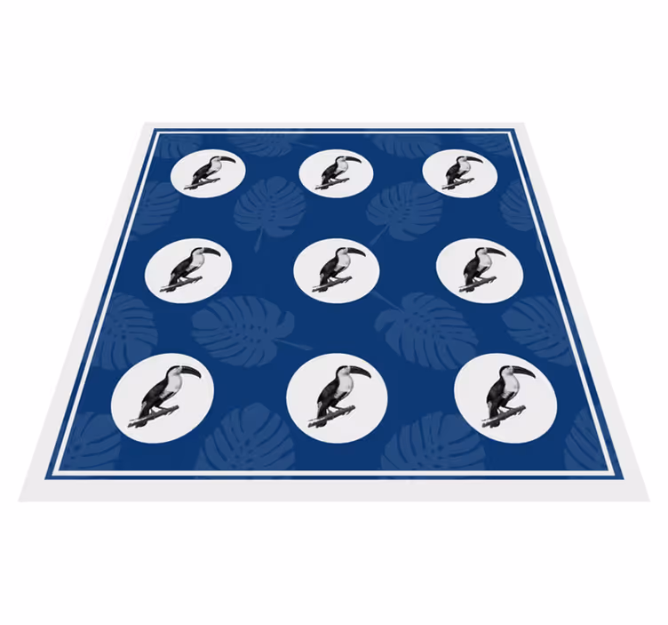 Tropical Toucan Pattern animal vinyl rug - TenStickers