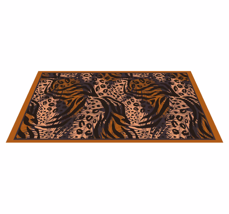 Exotic Jungle Motif animal print vinyl rug - TenStickers