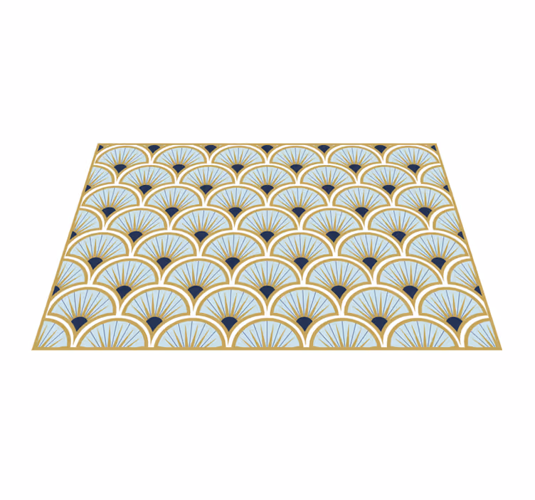 Art pattern on blue shades tile carpet - TenStickers
