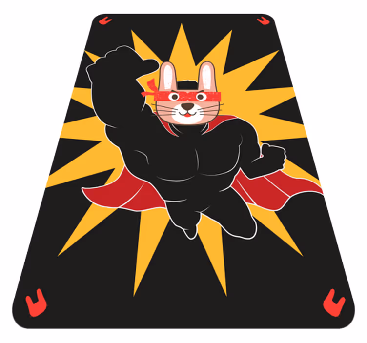 Superhero Bunny Adventure playroom vinyl rug - TenStickers