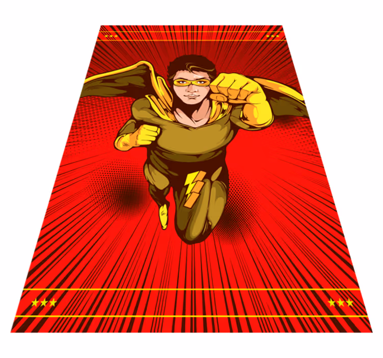 Superhero Action Pose vinyl rug - TenStickers