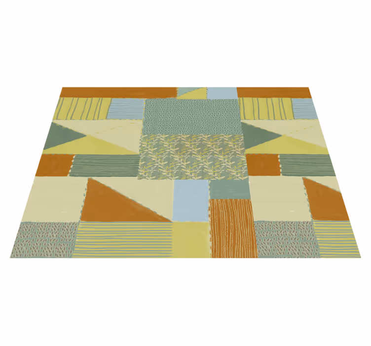 Geometric Patchwork Tapestry geometric vinyl rug - TenStickers