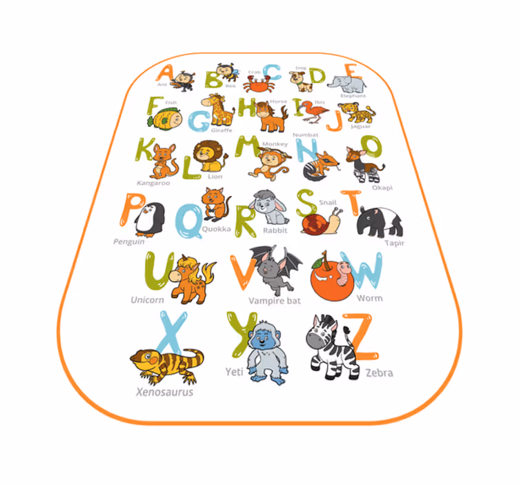 Alphabet Animal Educational abc vinyl rug - TenStickers