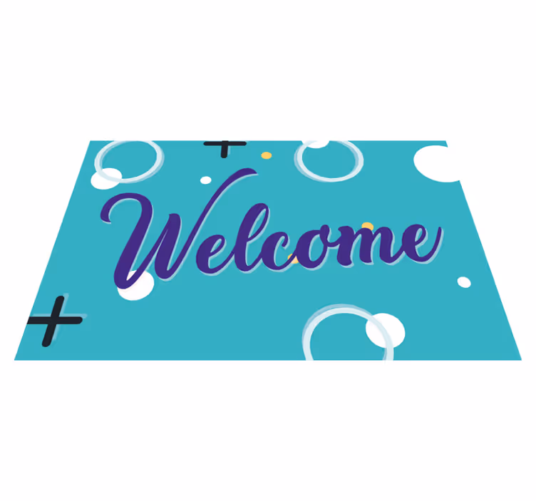 Cheerful Welcome Entrance custom vinyl mat - TenStickers