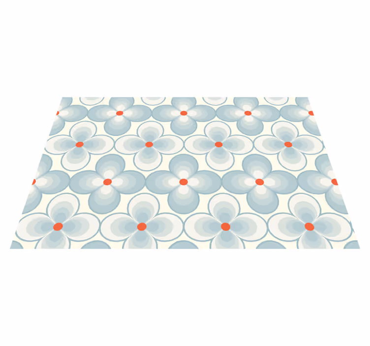 Geometric Blossom Pattern tile vinyl rug - TenStickers