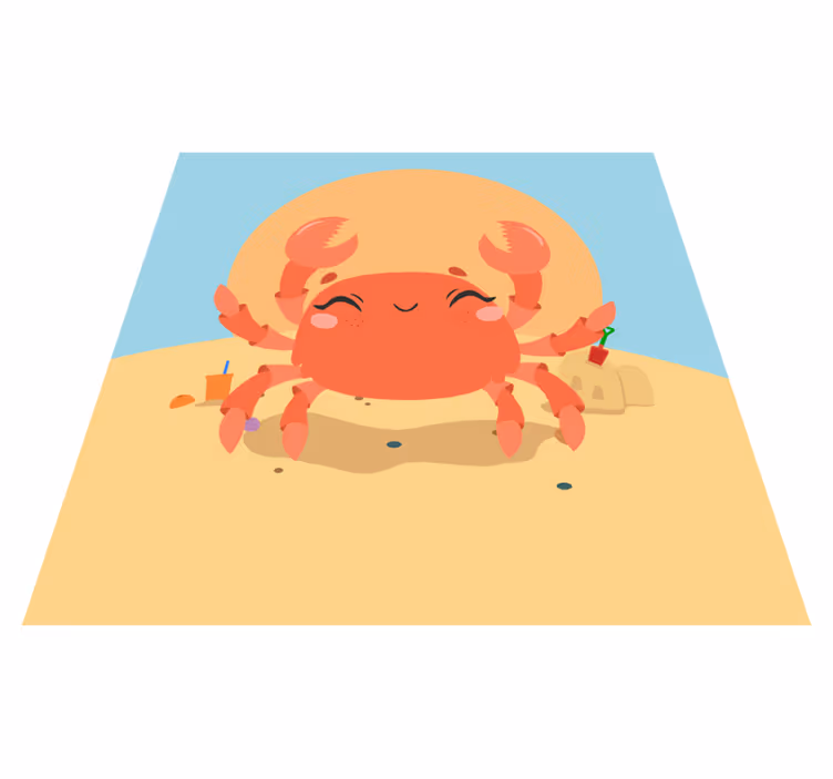 Hilarious red crab animal rug - TenStickers