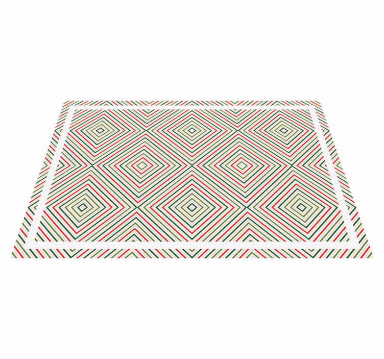 Geometric Diamond Pattern geometric vinyl rug - TenStickers