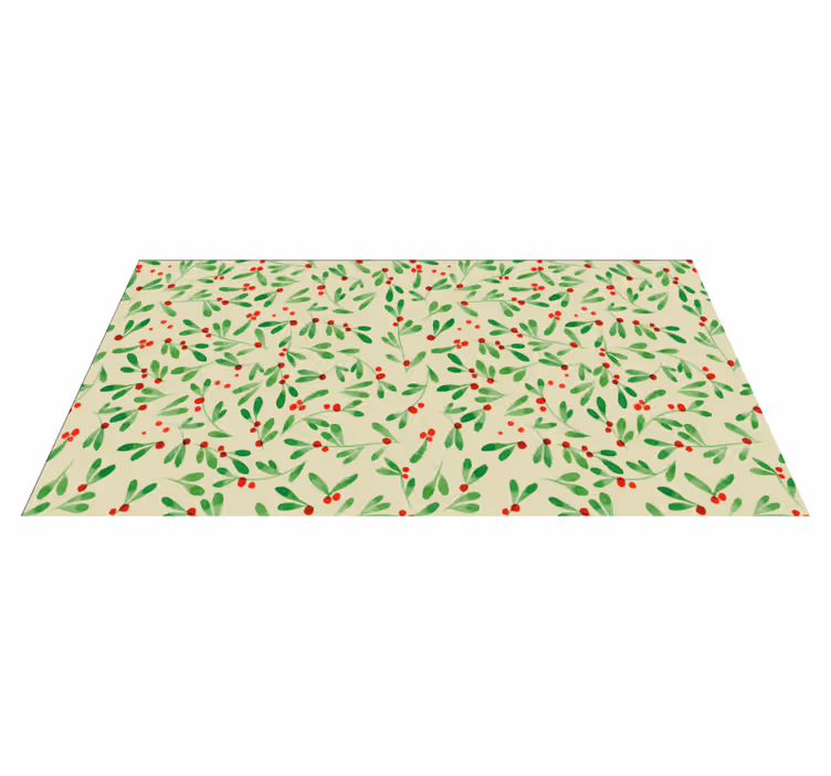Holiday Berry Pattern christmas vinyl rug - TenStickers