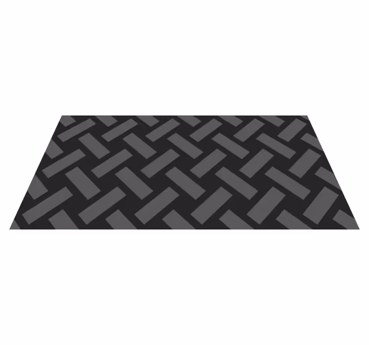 Monochrome Herringbone geometric vinyl rug - TenStickers