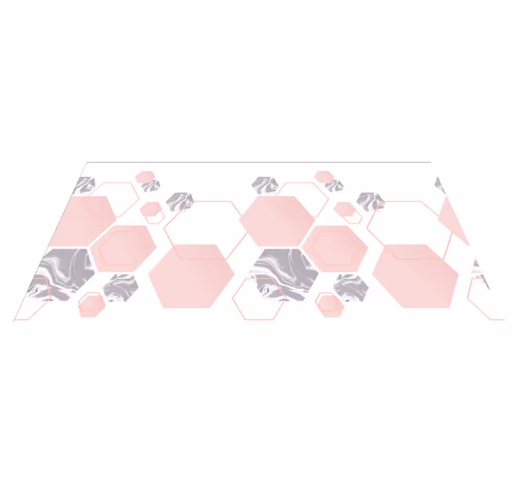 Marbled hexagons mosaic vinyl rug - TenStickers