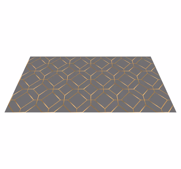 Hexagon geometric vinyl rug - TenStickers