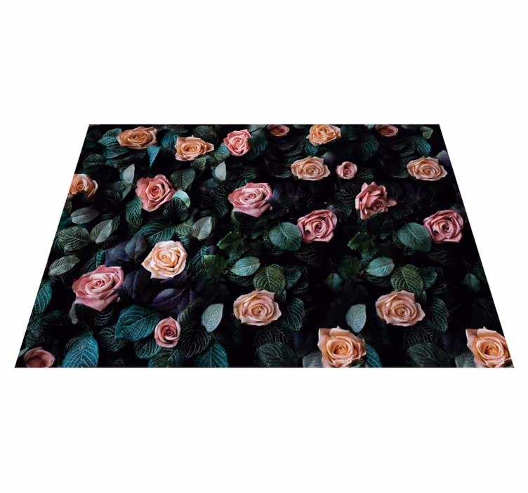 Botanic imagery floral vinyl rug - TenStickers