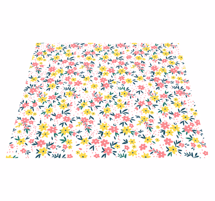 Spring canvas floral vinyl rug - TenStickers