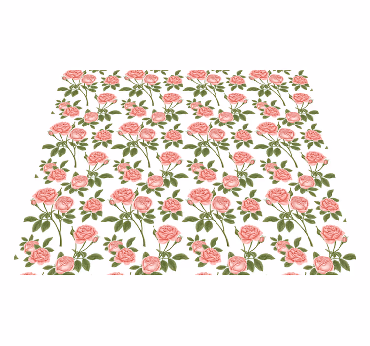 Flowerprint Roses floral rug - TenStickers