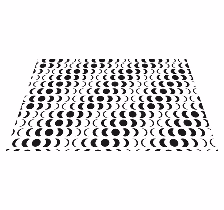 Monochrome Semicircles geometric vinyl rug - TenStickers