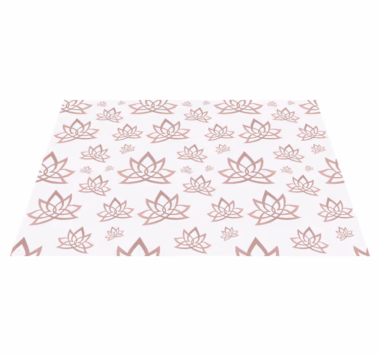 Lotus Symmetry Pattern flower vinyl rug - TenStickers