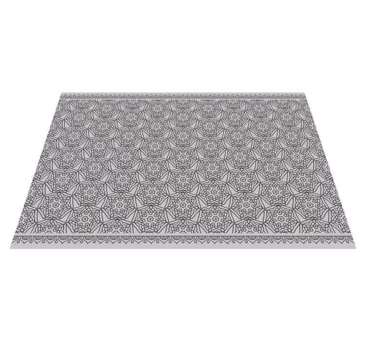 Grey symmetry mandala vinyl rug - TenStickers