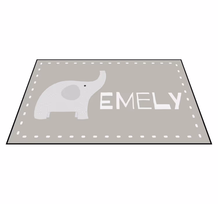Customizable Elephant personalized vinyl rug - TenStickers