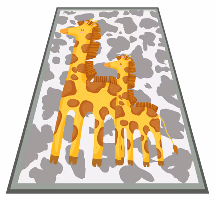Giraffe Family Motif playroom vinyl rug - TenStickers