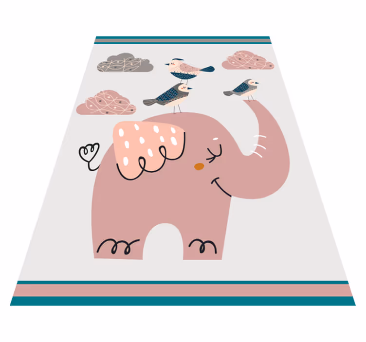 Elephant Playtime playroom vinyl rug - TenStickers