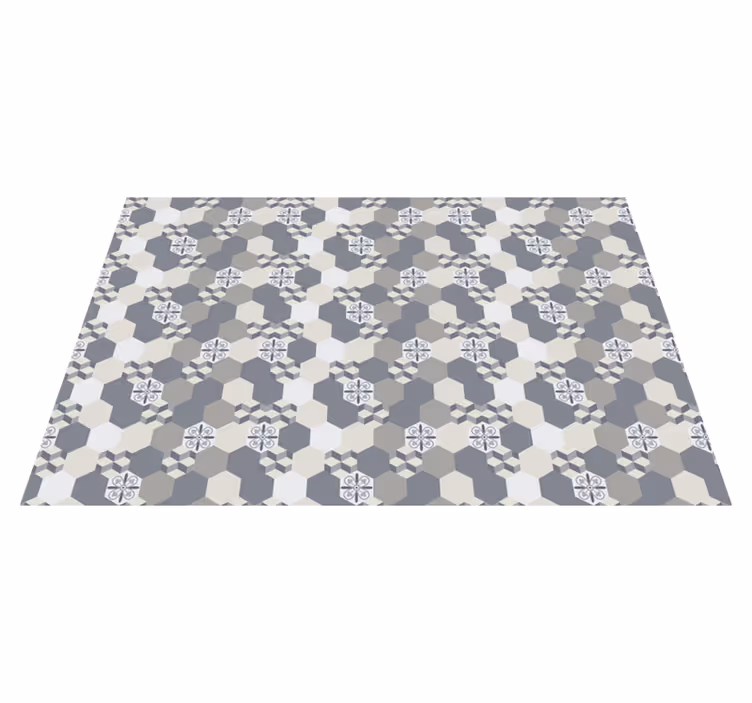Geometric pattern tile vinyl rug - TenStickers