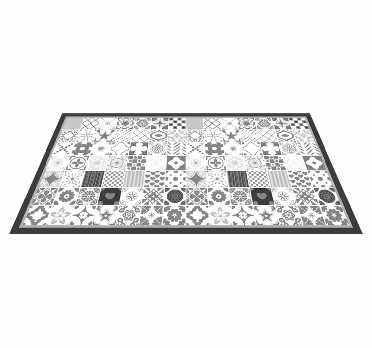 Patchwork composition tile vinyl rug - TenStickers