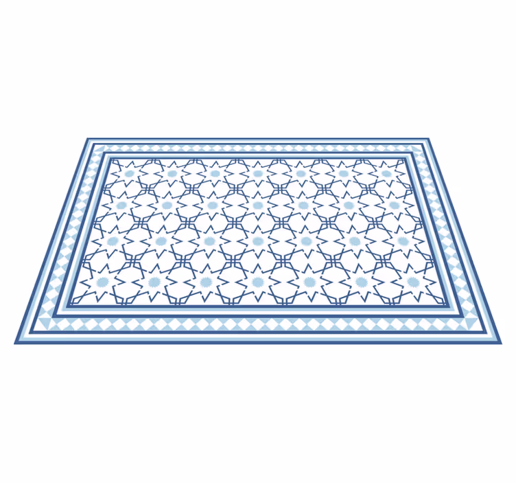 Blue stars pattern tile carpet - TenStickers