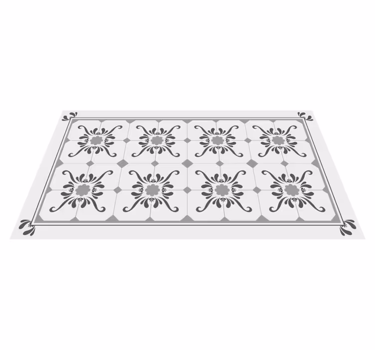Ornamental Symmetry tile vinyl rug - TenStickers