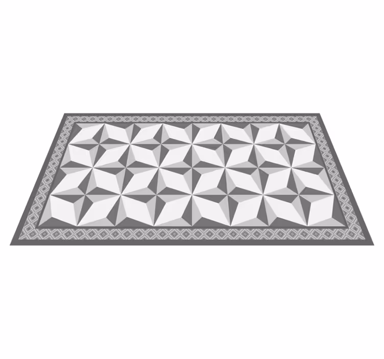 Gray illusion pattern geometric vinyl rug - TenStickers
