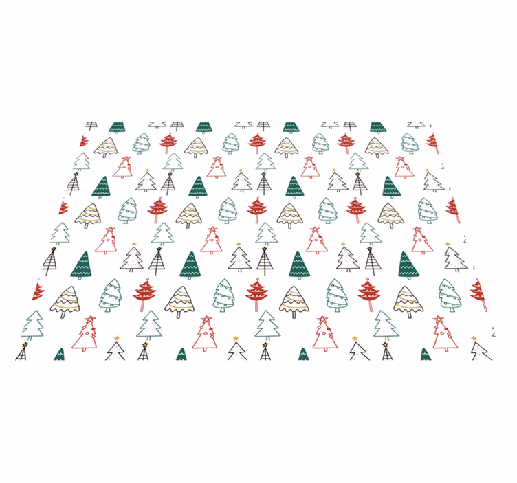 Festive trees pattern Christmas vinyl rug - TenStickers