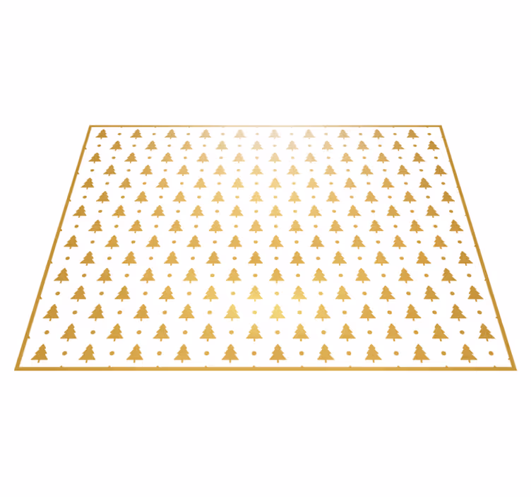 Golden Christmas pine trees Christmas vinyl rug - TenStickers