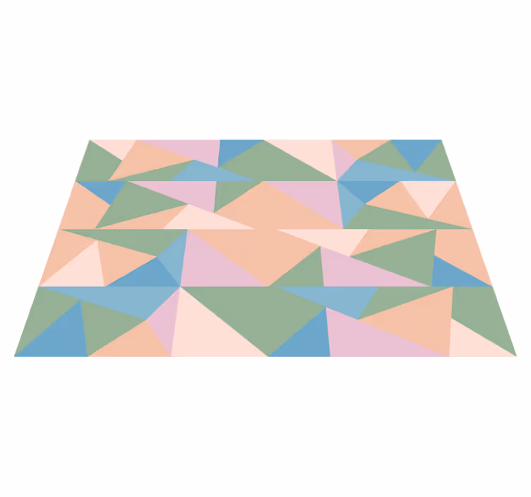 Pastel triangles geometric vinyl rug - TenStickers
