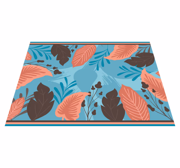 Botanical Leaf Patterns floral vinyl rug - TenStickers