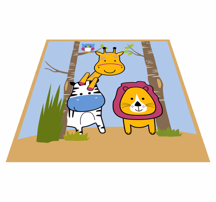 Animal Characters playroom vinyl rug - TenStickers