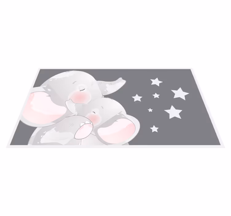 Sleeping elephants kids vinyl rug - TenStickers