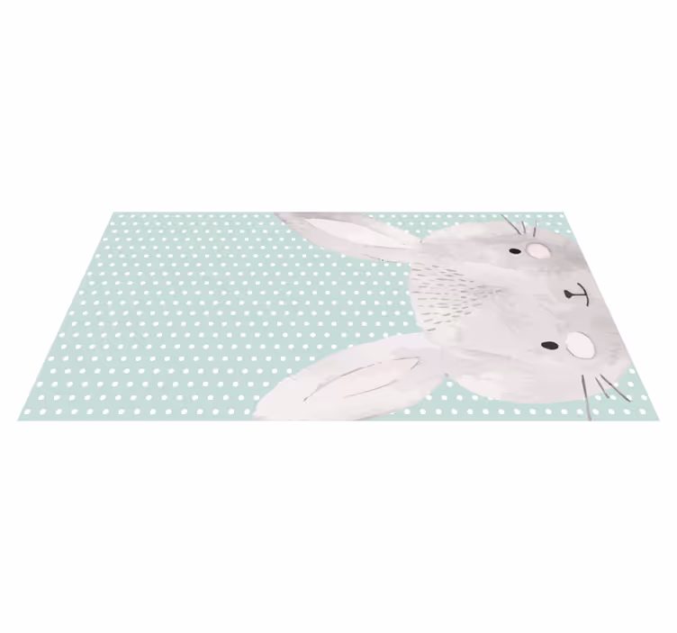 Bunny Illustration nursery vinyl rug - TenStickers