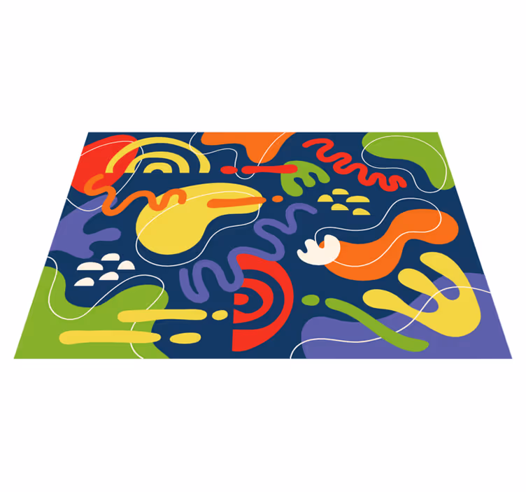 Abstract Colorful Shapes geometric vinyl rug - TenStickers