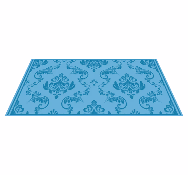 Hollywood-regency classic turquoise vinyl rug - TenStickers