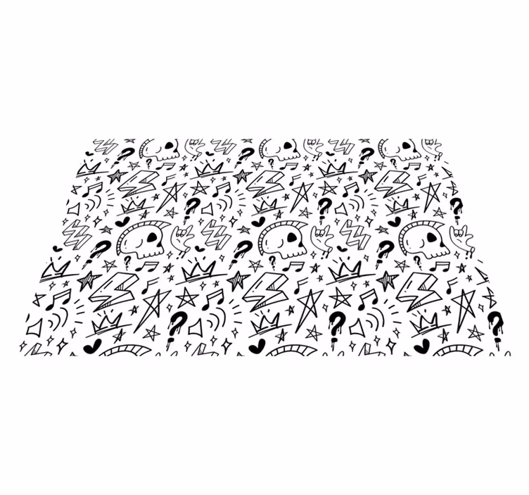Cool signs pattern bedroom vinyl rug - TenStickers