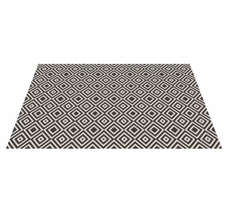 Diamond patterned motif geometric vinyl rug - TenStickers